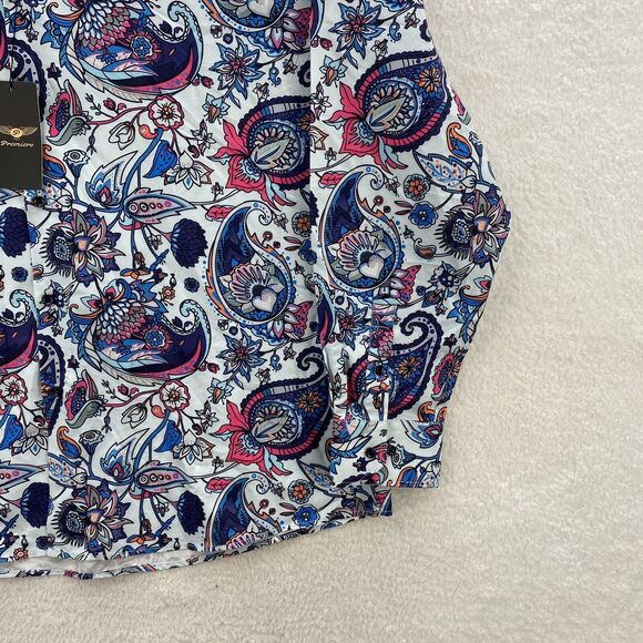 Premiere Multicolor Paisley Shirt Button Up Long Sleeve Polyester Mens 5XL NWT - Picture 9 of 16